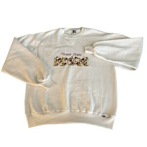 Russell Athletic White Florida State Mom Sweatshirt Womens Size L